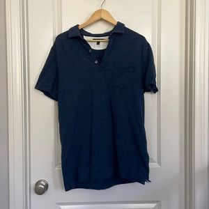 Banana Republic Performance Pique Polo Navy